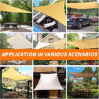 Sun Shade Sail Upgraded with High-Strength Steel Cable Edges 12' x 16' Sand - Image 5
