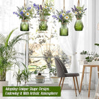4 Pcs Stained Glass Hanging Vases Hanging Glass Planters Small Plant Terrarium - Image 4