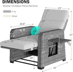 Restland Outdoor Recliner with Independent Adjustable Back & Footrest Wicker - Image 2