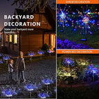 4 Pack Solar Firework Lights 200 LED Create Magical Nights, Waterproof - Image 3
