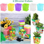 Elcoho 36 Set Garden Plastic Pot Craft Kit Plant Spring Craft Kits - Image 4