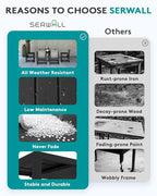 SERWALL 9-Piece Outdoor Dining Set, All Weather HDPE Patio Furniture Set - Image 7