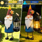 Solar Garden Gnome Statue with Lights, 14.56in Tall Solar Gnome Garden - Image 8