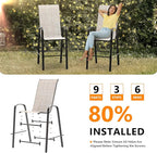 VINGLI Outdoor Bar Chairs Set of 8 – Stackable Outdoor Bar Stools - Image 7