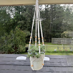 Macrame Plant Hanger Set of 2, 35 Inch Indoor Hanging Planter - Image 7