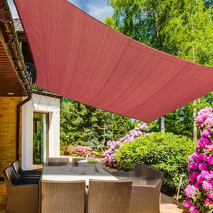 KANAGAWA 10'X10' Rust Red Custom Size Sun Shade Sail Square UV Block Canopy by KANAGAWA