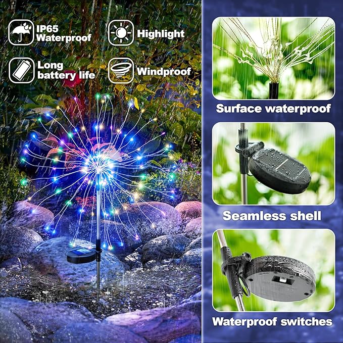 Anordsem Solar Garden Lights Outdoor: Bendable Copper Wire - Image 5