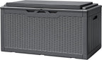 Devoko 100 Gallon Deck Box, Waterproof Resin Outdoor Storage Box by DEVOKO