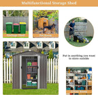 Vongrasig Outdoor Storage Shed, 6 x 4 FT Outside Metal Garden Shed - Image 7