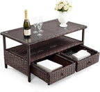 VINGLI Outdoor Wicker Coffee Table - Image 7