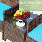 Greesum 3 Pieces Patio Furniture Sets Outdoor PE Rattan Wicker Chairs - Image 6