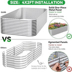 3 Pack Tall 4x2FT Corrugated Galvanized Steel Raised Garden Bed Outdoor - Image 2