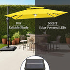 Best Choice Products 9x12ft LED Cantilever Patio Umbrella w/Base Included & - Image 6