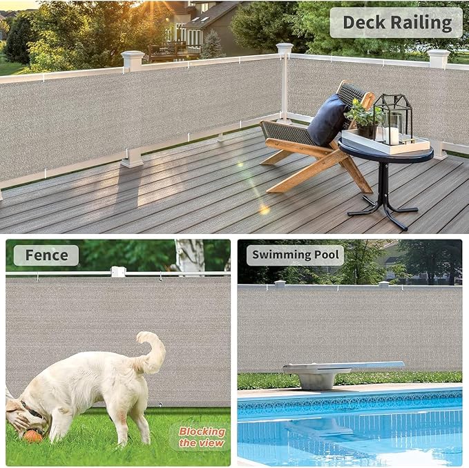 LOVE STORY Balcony Privacy Screen, 3.3'x19.7' Deck Shield Screen Fence Cover - Image 4