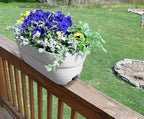 Bloomers Railing Planter with Drainage Holes – 24" Weatherproof Resin Planter – - Image 3