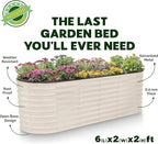 Plant & Plot Galvanized Raised Garden Beds Outdoor // 6×2×2 ft Planter Raised - Image 5