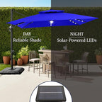 Best Choice Products 9x12ft LED Cantilever Patio Umbrella w/Base Included & - Image 6