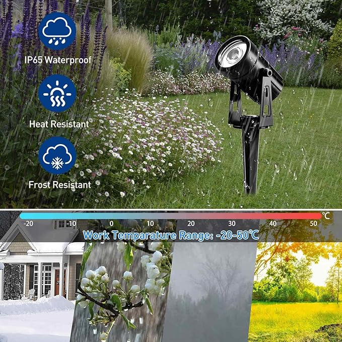 T-SUNUS Christmas Solar Landscape Spotlights White 6000K Metal, Garden Spot - Image 3