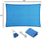 Eden's Decor Straight Flat-Edged Sun Shade Sail Rectangular 11' x 16' Blue - Image 9