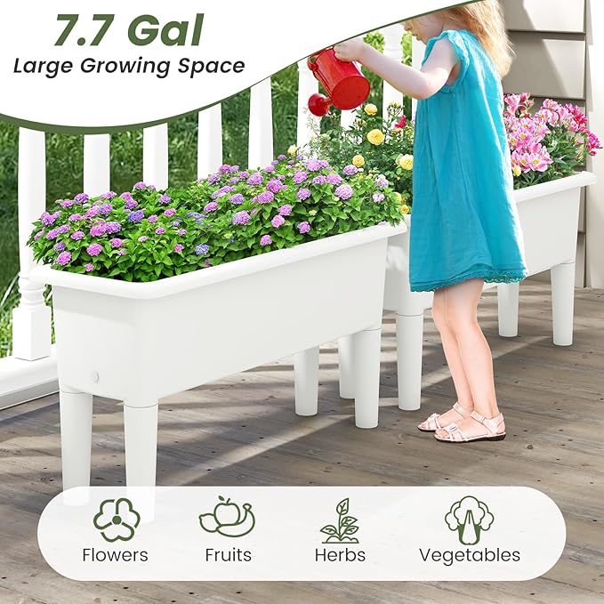 Giantex Raised Garden Beds Outdoor Set of 2, Self-Watering Planter Box - Image 7