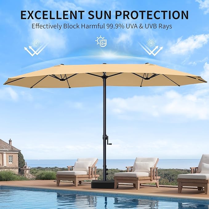 OLILAWN Patio Table Umbrella, 15ft Large Deck Umbrella - Image 4
