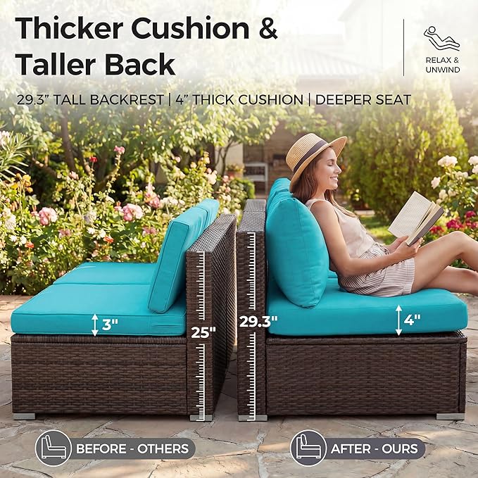 NICESOUL 9 Piece Patio Sectional Set - Image 7