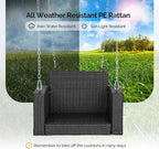 VINGLI 2.2 FT 1-Person Use Rattan Porch Swing Outdoor Support 440 LBS - Image 4