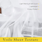 NICETOWN Outdoor Sheer White Weighted Curtains Rod Pocket Back Tab 120 inch - Image 6