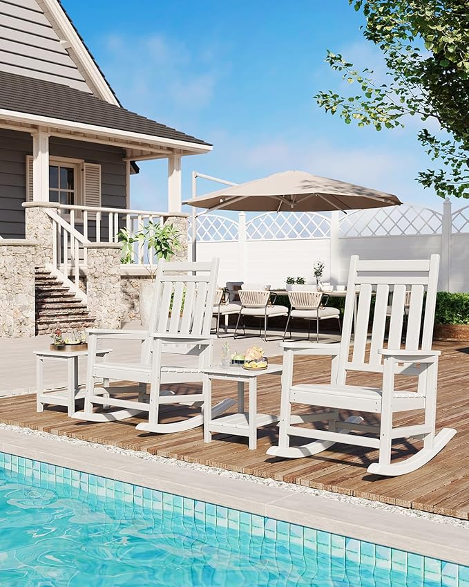 GarveeLife Outdoor Side Table 2-Tier, 18 in HDPE All Weather Resistant Patio - Image 6