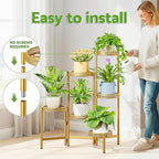 7 Tiered Metal Corner Plant Stand Indoor Outdoor, Tall Large Folding Rack - Image 6