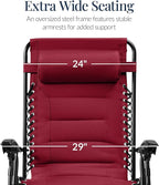 Best Choice Products Oversized Padded Zero Gravity Chair, Folding Outdoor Patio - Image 3