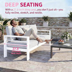 Kiss the Water Outdoor Couch Aluminum Patio Furniture Sofa, 3 Seat All-Weather - Image 5