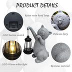 Cat Solar Garden Statues, Resin Cat Figurine Decorations - Image 6