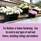 LaLaGreen Rail Planter Outdoor Plants Black Metal Iron Hanging Flower Pots Deck - Image 5