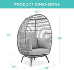 Best Choice Products Wicker Egg Chair, Oversized Indoor Outdoor Lounger - Image 2