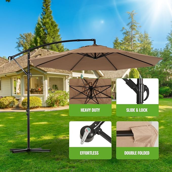 Backyard Expressions 10FT Cantilever Patio Umbrella – Outdoor Offset Hanging - Image 3