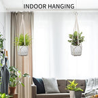 Macrame Plant Hanger, Fits 4-13 Inch Pots, Boho Hanging Plant Holder - Image 5