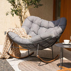Grand patio Outdoor Rocking Chair, E-Coated Modern Cozy Lounge Rocker Chair by GrandPatio