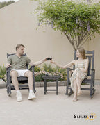 Oversized Outdoor Rocking Chairs Set of 2, High Back Porch Rocking Chair - Image 7