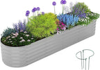 Galvanized Metal Planter Round Raised Garden Bed Kit by ZFHgarden