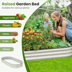 Galvanized Raised Garden Bed 8x4x1 FT, Oval Metal Raised Garden Bed Outdoor - Image 2