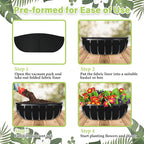 Riare 6 Pack 24 Inch Black Felt Window Box Liners- Fabric Trough Planter Basket - Image 5