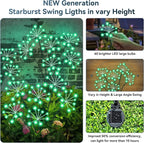 Solar Garden Lights 2 Pack Waterproof Swaying Starburst Light Solar Outdoor - Image 3