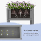Raised Garden Bed with Drainage Hole Waterproof HDPE Elevated Planter Box with - Image 5