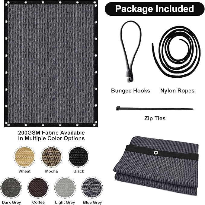 Artpuch 90% Sun Shade Cloth, 3 x 8 FT Pergola Shade Cover Canopy - Image 7