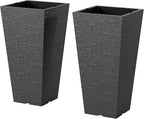 Outsunny 23 Inch Tall Planters for Outdoor Plants, Weather and UV Resistant by Outsunny