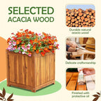 Idzo Set of 2 Hardwood Outdoor Flower Box, Durable Acacia Wood Flower Boxes - Image 5