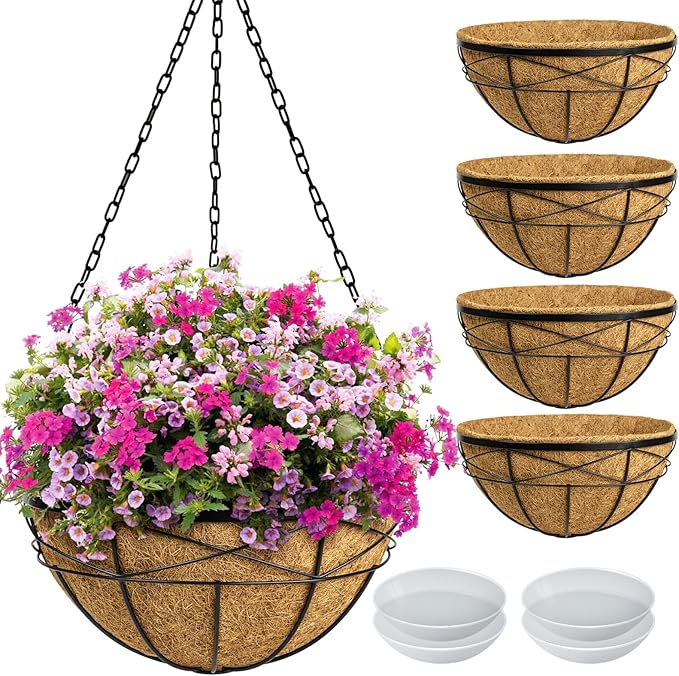 4 Pack 20 Inch Hanging Planters Baskets by KarlliuHOMEGARDEN