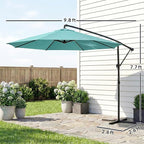 Outsunny 10 ft Offset Patio Umbrella - Image 7