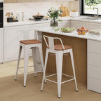 Yongchuang 24 inch Barstools Set of 2 Counter Height Bar Stools Farmhouse - Image 3